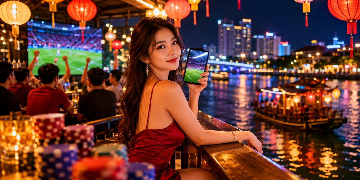Người hâm mộ Hà Nội theo dõi kèo bóng đá dưới ánh đèn lồng truyền thống